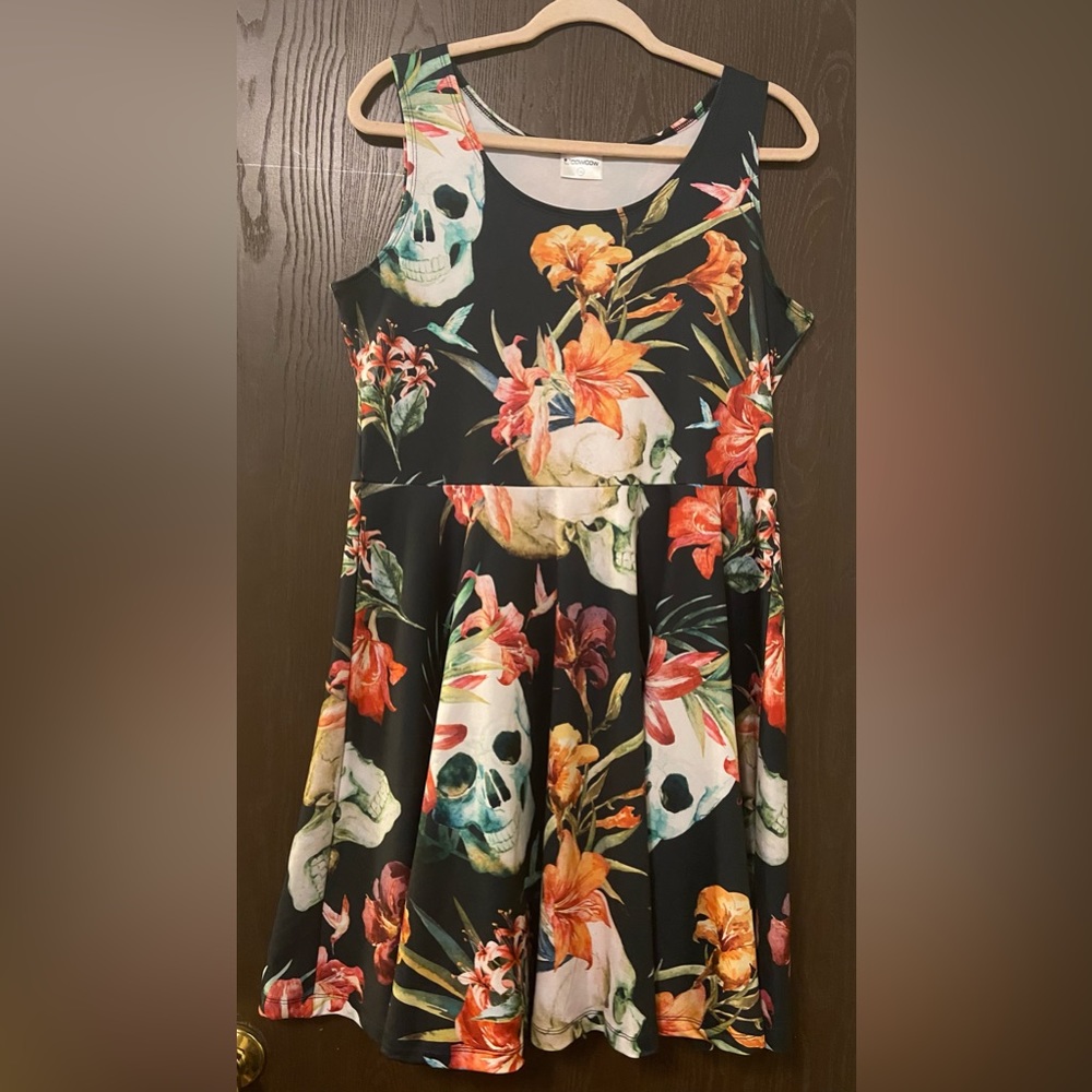 Floral skull dress 2XL